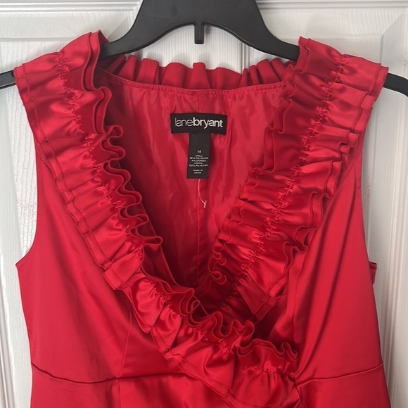 Lane Bryant Red Ruffle Mini Dress - Picture 4 of 6